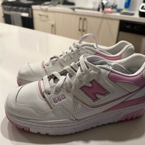 New Balance 550 White and Pink Sneakers